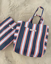 Load image into Gallery viewer, Dos Ombré  - Big Bengali Bag 009 | Pink Khaki Blue Stripe