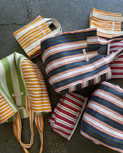 Load image into Gallery viewer, Dos Ombré  - Big Bengali Bag 009 | Pink Khaki Blue Stripe