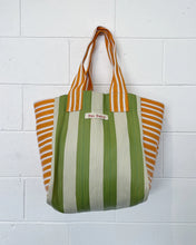 Load image into Gallery viewer, Dos Ombré  - Big Bengali Bag 008 | Sunshine Lime Stripe