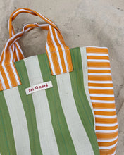 Load image into Gallery viewer, Dos Ombré  - Big Bengali Bag 008 | Sunshine Lime Stripe
